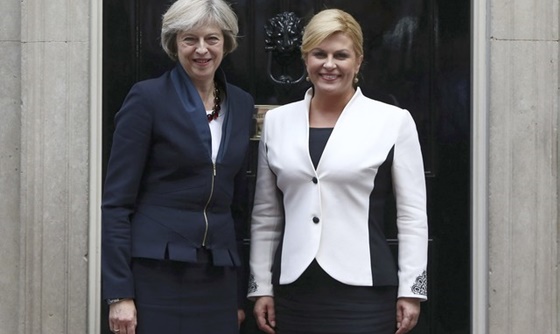 [포토] 크로아티아 대통령, 영국 총리와 회담