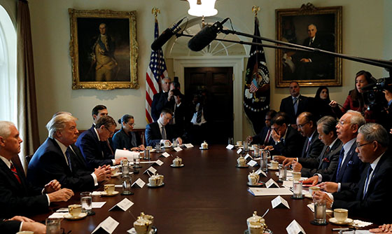 [포토] 미국 대통령-말레이시아 총리, 백악관서 회동