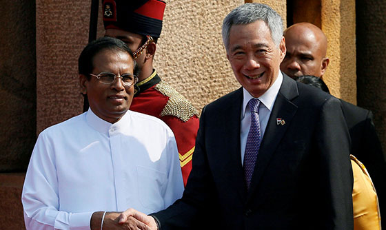 [포토] 싱가포르 총리-스리랑카 대통령 회동